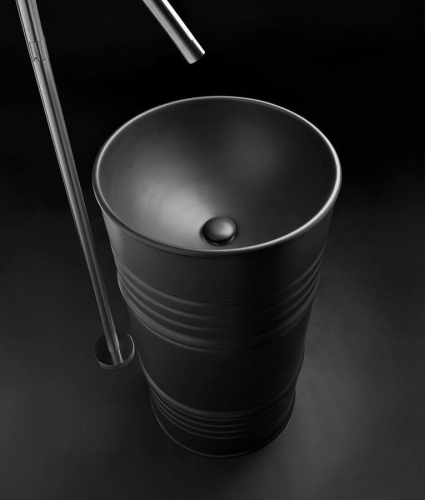 Sapho KERASAN BARREL 45 cm szabadon álló mosdó, matt fekete 4742K31