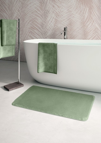 Sapho FUZZY 60x100 cm fürdőszobai kilépőszőnyeg, zöld 96FY100607