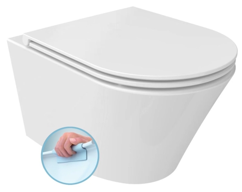 Sapho PACO SHORT RIMLESS fali WC, fehér PZ1012SH