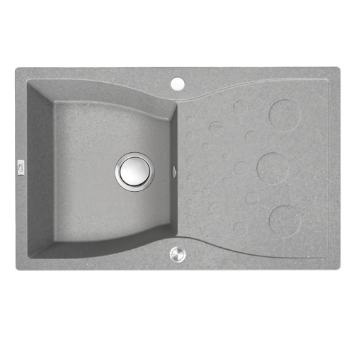 LAVEO MOLOKIN gránit mosogató dugókiemelős 80x50 cm, szürke SPO_511T