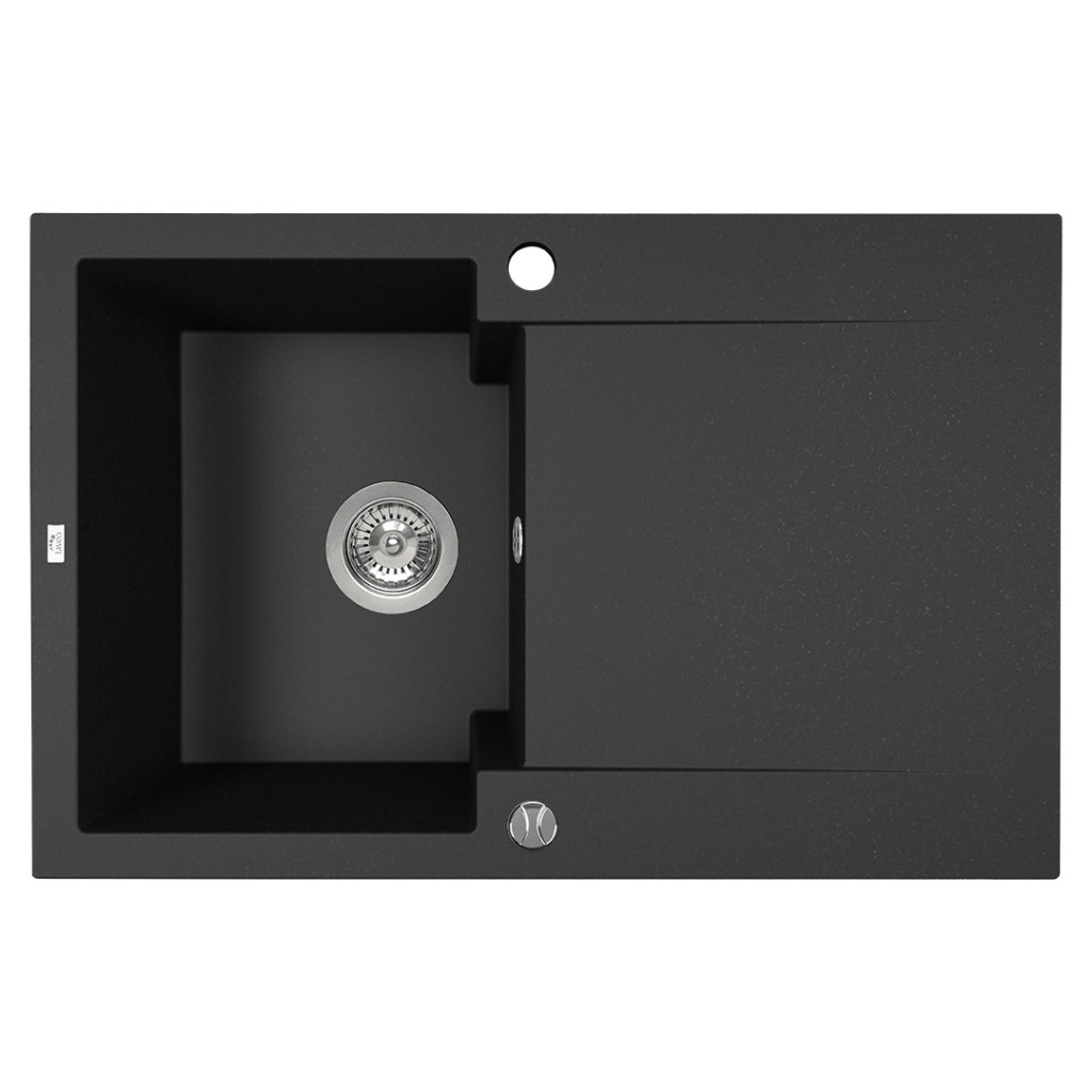 Laveo PICO 45S egymedence csepptálcás gránit mosogató szemcsés fekete SRH_711Y