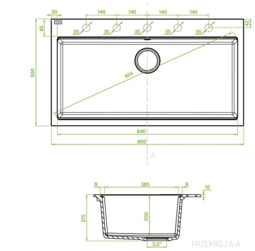 LAVEO TAU 9 nagymedencés gránit mosogató, bézs SRT_4109