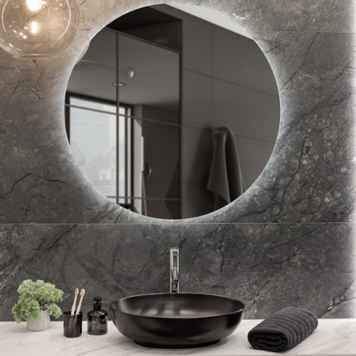 LAVEO DESNA ovális kerámia mosdó túlfolyó nélkül, matt fekete VUD_B251