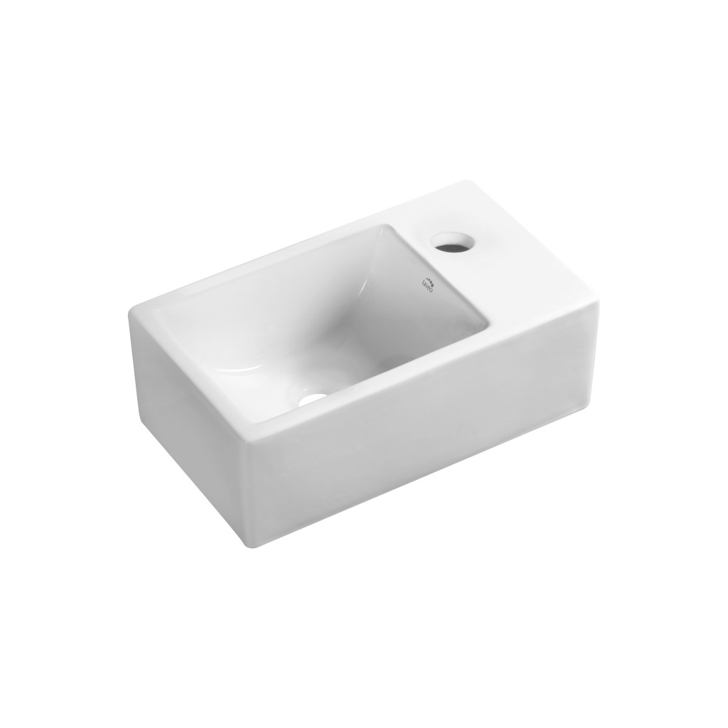 LAVEO KVADRATO falra vagy pultra ráültethető mosdó 35x21 cm, fehér VUK_6135