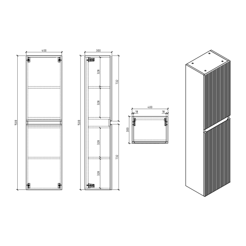 Wellis Varna 40 cm magas kiegészítőszekrény, bambusz WB00570