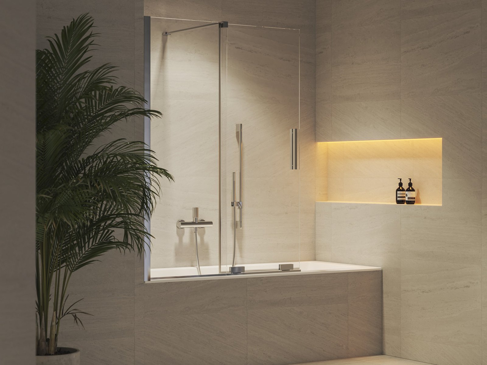 Ravak Roll 110 cm kádparaván Transparent üveggel, krómhatású X786D0C00Z1