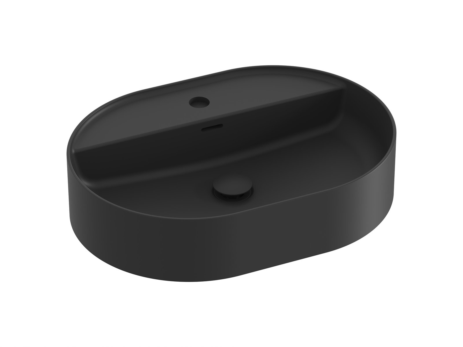 Ravak Ceramic O Slim Shelf 55x40 cm pultra ültethető mosdó, matt fekete XJX0D155002
