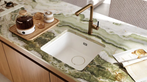 Deante Momi egymedencés gránit mosogató, alabástrom ZKM_A10A