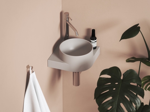 Ravak Yard C 28 cm kerámia sarok mosdó, Smoke Grey XJX0O228000