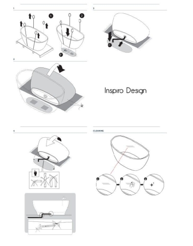 Inspiro Design Milazzo Azzurro szabadonálló kád 170x80 cm, navy kék/fehér
