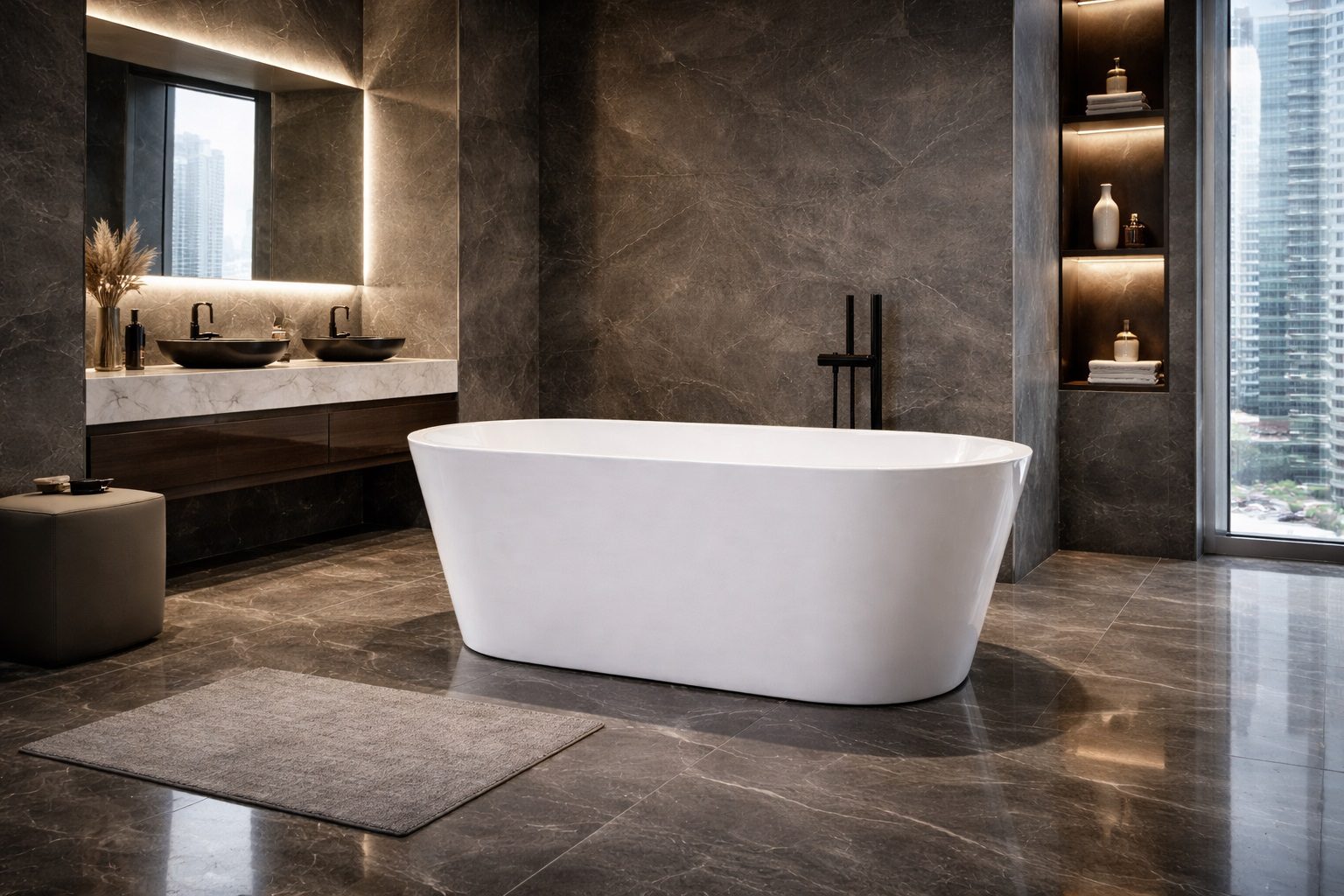 Inspiro Design Ravello 160x75 cm szabadon álló kád, fehér RA160x75(KT-01915)