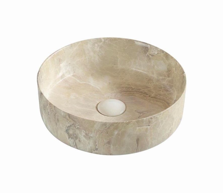 Inspiro Design Dallas Circular Travertino pultra ültethető 36 cm, bézs