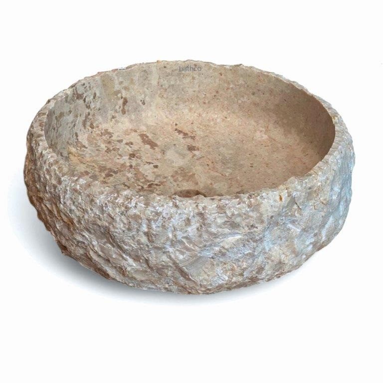 Inspiro Design Kayabi pultra ültethető kőmosdó 38 cm, bézs