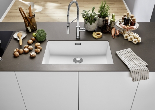 BLANCO SUBLINE 700-U alulról beépíthető gránit mosogató lefolyó nélkül, törtfehér 527804