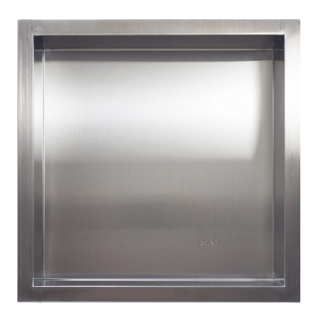 Balneo Wall Box One Inox falba süllyesztett polc gallérral 30x30x7 cm, szálcsiszolt rozsdamentes acél 5903943983001 (OB-IN1)