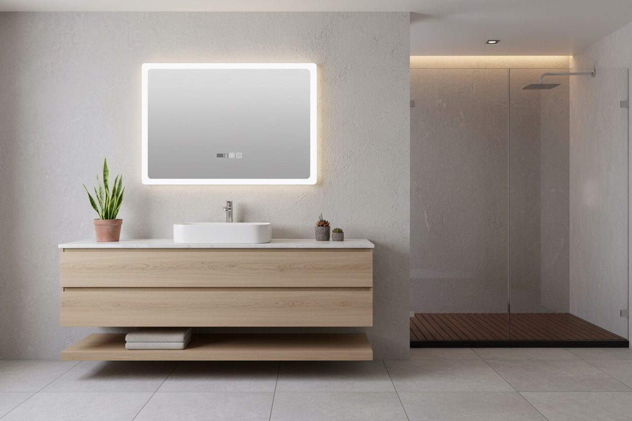 Inspiro Design Biscano Smart 100x60cm fürdőszobai tükör LED keretvilágítással TBI-100x60