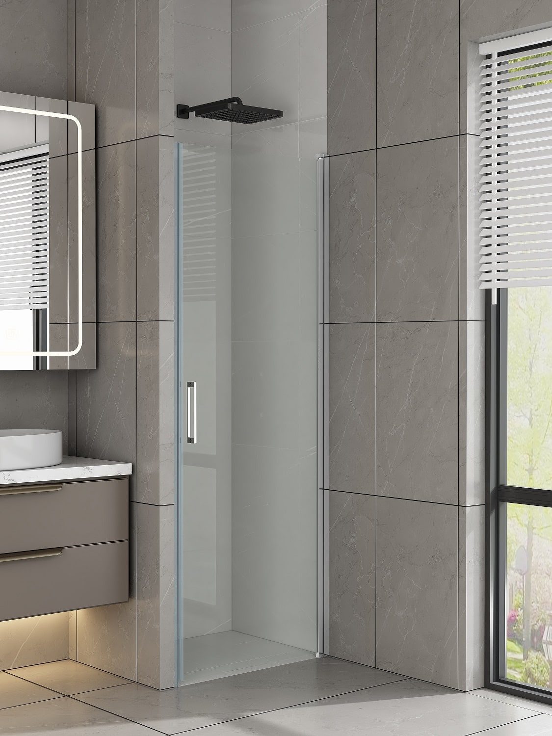 Inspiro Design Portadella 90 cm nyíló zuhanyajtó, króm ZUA-90