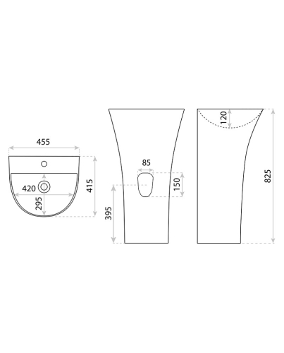 Lavita Pera szabadonálló mosdó, fehér 5900378334385