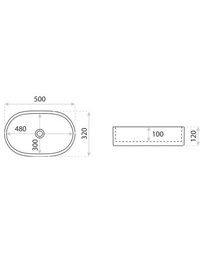 Lavita Ilus pultra ültethető mosdó 50x32 cm, fehér 5900378358237