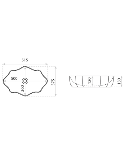 Lavita Selena pultra ültethető mosdó 51,5x37,5 cm, fehér 5900378357872