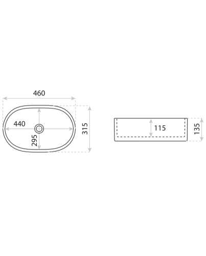 Lavita Koke pultra ültethető mosdó 46x31,5 cm, fehér 5900378358367