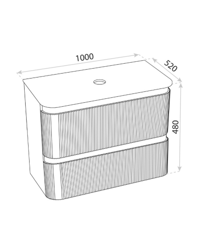 Lavita Vermont 100 cm fürdőszobaszekrény pulttal, fényes fehér 5900378358428