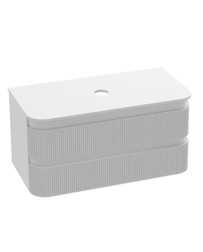 Lavita Vermont 100 cm fürdőszobaszekrény pulttal, fényes fehér 5900378358428