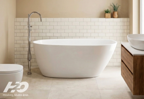 H2O ELENA 160x75 cm térben álló kád, fehér 12640