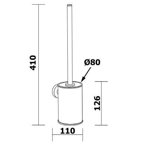 Sapho AQUALINE fali WC-kefetartó, matt fekete SB304