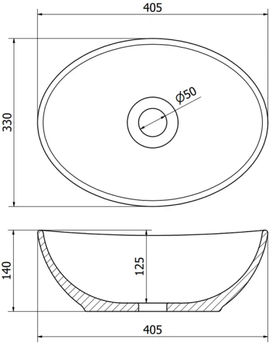 Mexen Elza pultra ültethető mosdó 40x33 cm, márványmintás bézs 21014095