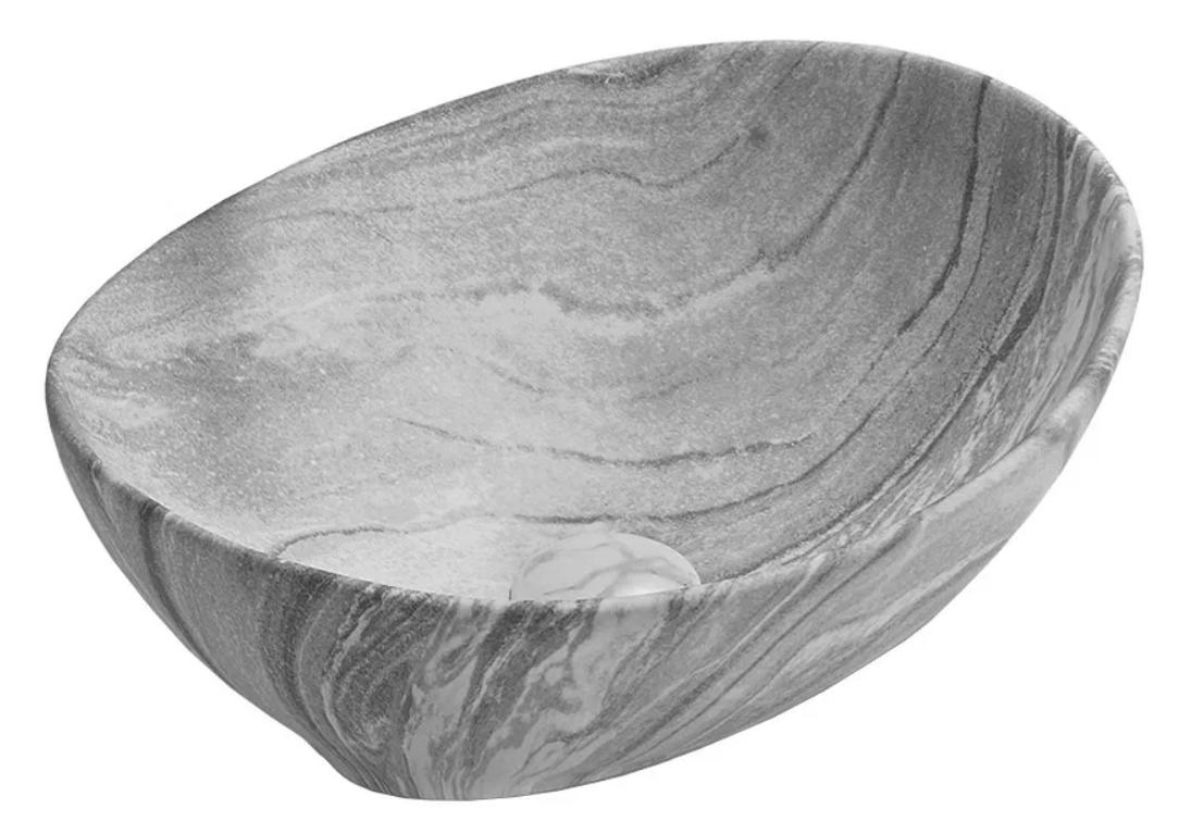 Mexen Elza pultra ültethető mosdó 40x33 cm, márványmintás szürke 21014096