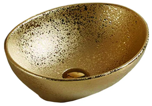 Mexen Elza pultra ültethető mosdó 40x33 cm, arany 21014050