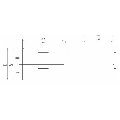 ÖSSZESZERELT - Cersanit Lara mosdószekrény City 60 mosdóval szettben, dió S801-143-DSM