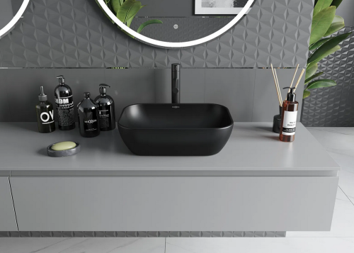 Mexen Rita pultra ültethető mosdó 45x32 cm matt fekete 21084585