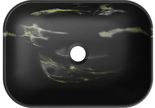 Mexen Rita pultra ültethető mosdó 45x32 cm, márványmintás fekete 21084588