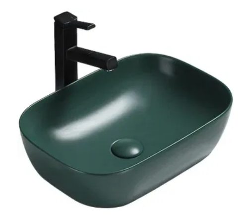 Mexen Rita pultra ültethető mosdó 45x32 cm, matt sötétzöld 21084547