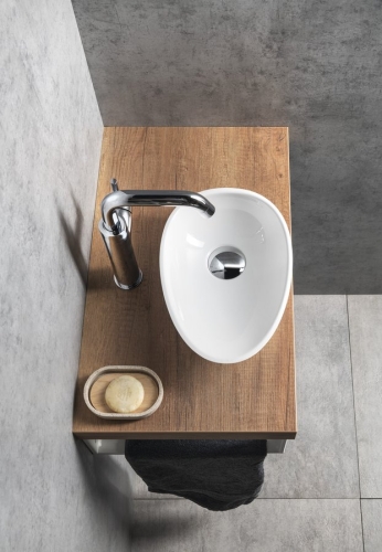 Sapho KEA 32x22 cm pultra ültethető öntöttmárvány mosdó, fehér KE320