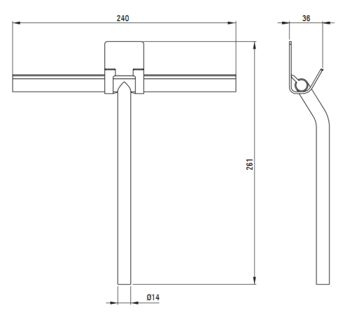 Deante SILIA vízlehúzó, tartóval, matt fekete ADI_N31K