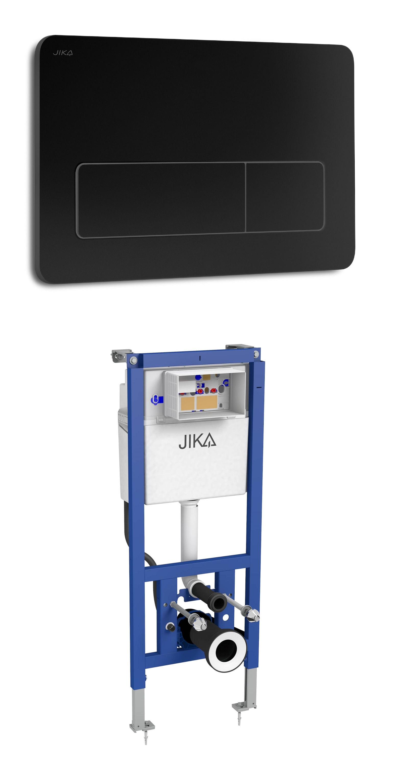Jika falba építhető WC tartály PL3 nyomólappal, matt fekte (H8956520000001, H8936647160001) SZP-JIKA1