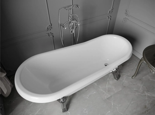 Mexen Retro szabadon álló kád 170x75 cm, fehér, króm lábbal 53251707500-00