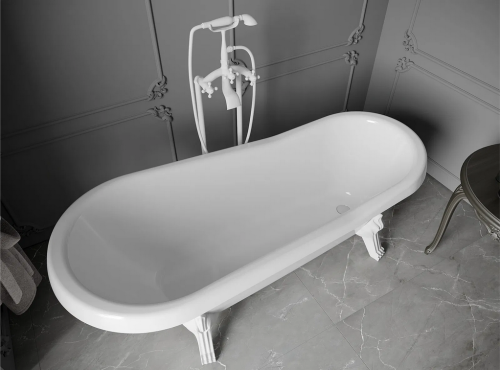 Mexen Retro szabadon álló kád 170x75 cm, fehér, fehér lábbal 53251707500-20