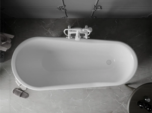 Mexen Retro szabadon álló kád 170x75 cm, fehér, fehér lábbal 53251707500-20