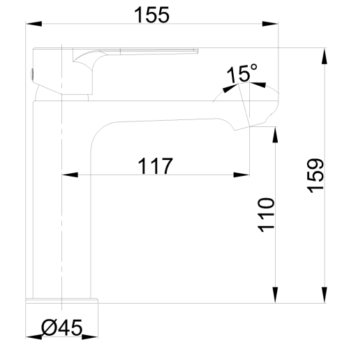Invena PINIOS L mosdó csaptelep, króm BU-92-L01-X
