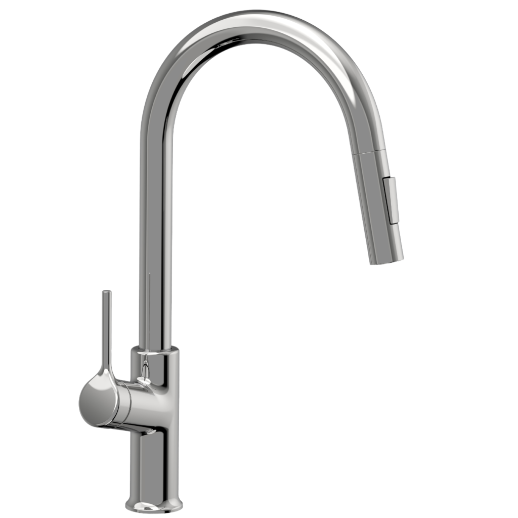 Invena FARSALA ECO mosogató csaptelep kihúzható zuhanyfejjel, króm BZ-40-U01-S