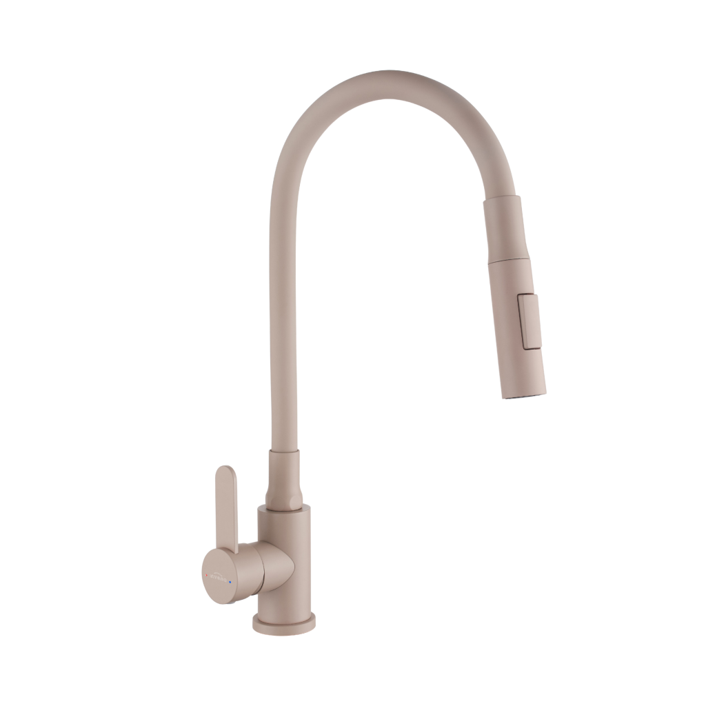 Invena DALIS ECO mosogató csaptelep flexibilis kifolyóval, matt bézs BZ-64-003-L