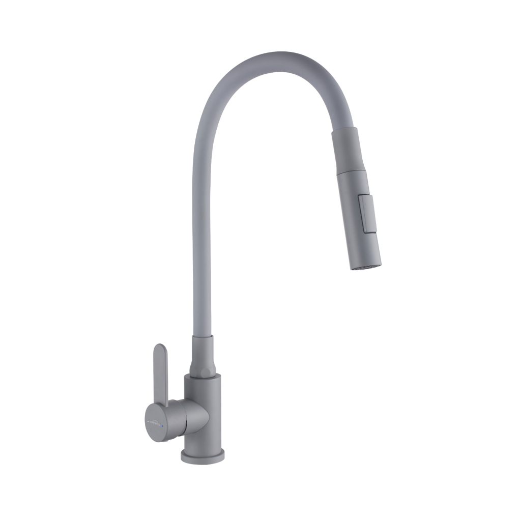 Invena DALIS ECO mosogató csaptelep flexibilis kifolyóval, matt szürke BZ-64-005-L