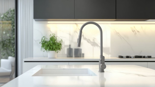 Invena DALIS ECO mosogató csaptelep flexibilis kifolyóval, matt szürke BZ-64-005-L