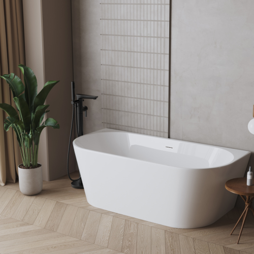 Invena ASTRI 150x75 cm falhoz tolható szabadon álló kád, fehér AN-03-15U-F