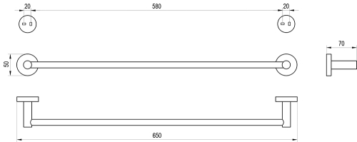 Ravak Kona KN 311.30SSB 65 cm törölközőtartó, rozsdamentes acél X07P1290