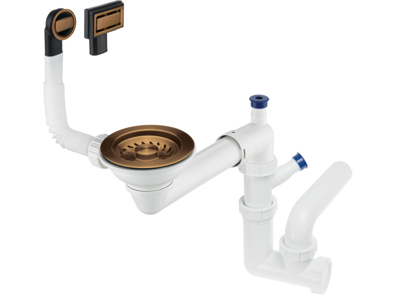 Deante Space Saver helytakarékos szifon 1 medencés gránit mosogatóhoz 3.5”, szálcsiszolt bronz ZXY_C949